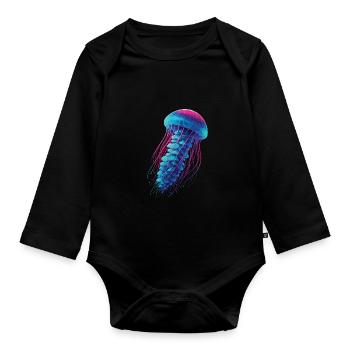 Méduse - Body Bébé bio manches longues - noir - Devant