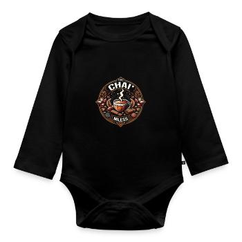 Chai - Organic Longsleeve Baby Bodysuit - black - Front