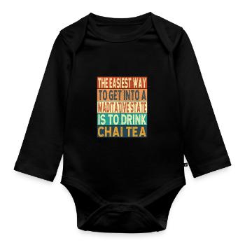 Chai - Organic Longsleeve Baby Bodysuit - black - Front