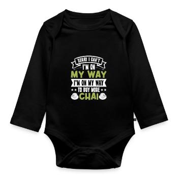 Chai - Organic Longsleeve Baby Bodysuit - black - Front