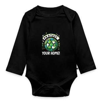 Umweltschutz - Baby Bio-Langarm-Body - Schwarz - Vorne