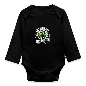 Umweltschutz - Baby Bio-Langarm-Body - Schwarz - Vorne