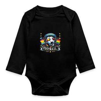 Football - Body Bébé bio manches longues - noir - Devant