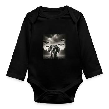 Teckel - Body Bébé bio manches longues - noir - Devant