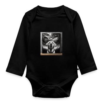 Labrador - Baby Bio-Langarm-Body - Schwarz - Vorne