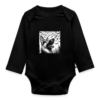 Schäferhund - Baby Bio-Langarm-Body - Schwarz - Vorne