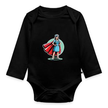 Geriatric nurse - Organic Longsleeve Baby Bodysuit - black - Front