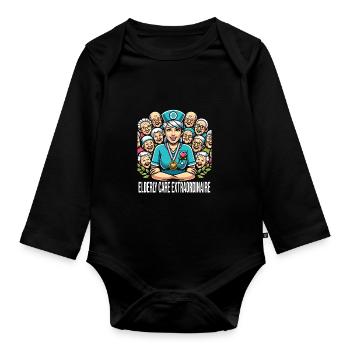 Geriatric nurse - Organic Longsleeve Baby Bodysuit - black - Front