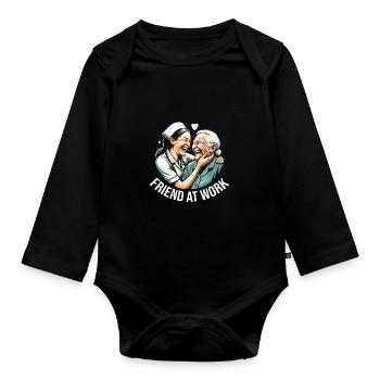 Geriatric nurse - Organic Longsleeve Baby Bodysuit - black - Front