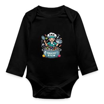 Geriatric nurse - Organic Longsleeve Baby Bodysuit - black - Front