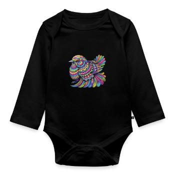 Hippie Festival - Organic Longsleeve Baby Bodysuit - black - Front