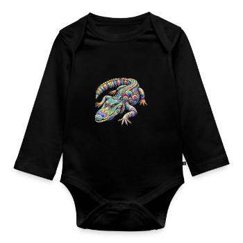 Hippie Festival - Baby Bio-Langarm-Body - Schwarz - Vorne
