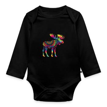 Hippie Festival - Baby Bio-Langarm-Body - Schwarz - Vorne
