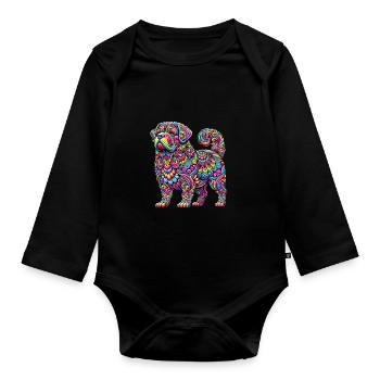 Hippie Festival - Baby Bio-Langarm-Body - Schwarz - Vorne