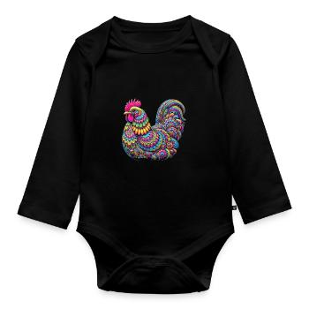 Hippie Festival - Baby Bio-Langarm-Body - Schwarz - Vorne