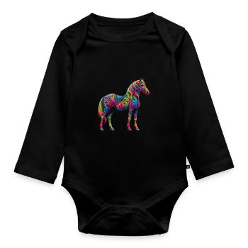 Hippie Festival - Baby Bio-Langarm-Body - Schwarz - Vorne
