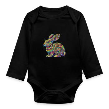Hippie Festival - Baby Bio-Langarm-Body - Schwarz - Vorne