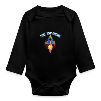 Rocket - Organic Longsleeve Baby Bodysuit - black - Front