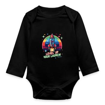 Rocket - Organic Longsleeve Baby Bodysuit - black - Front