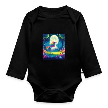 Fairy tale - Organic Longsleeve Baby Bodysuit - black - Front