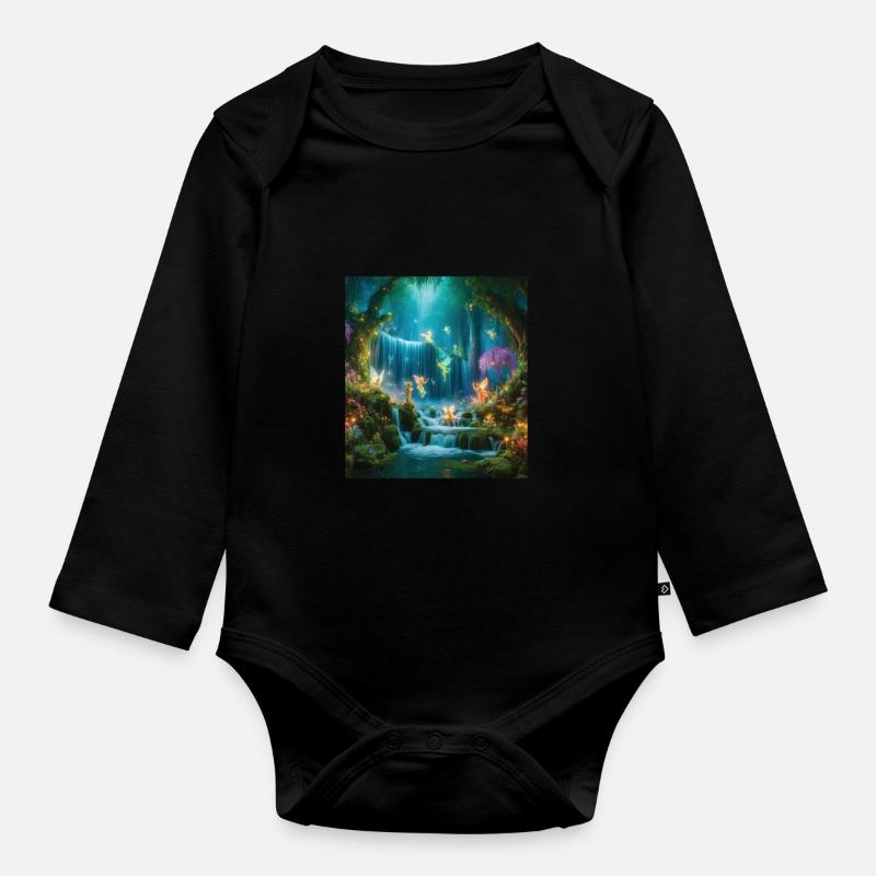 Fairy tale - Organic Longsleeve Baby Bodysuit - black