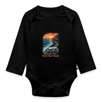 Campeur - Body Bébé bio manches longues - noir - Devant