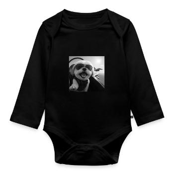 Shih Tzu - Baby Bio-Langarm-Body - Schwarz - Vorne