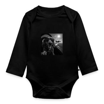 Dackel - Baby Bio-Langarm-Body - Schwarz - Vorne