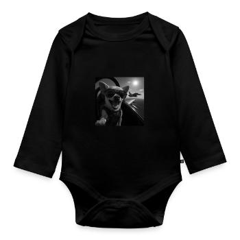 Chihauhua - Baby Bio-Langarm-Body - Schwarz - Vorne
