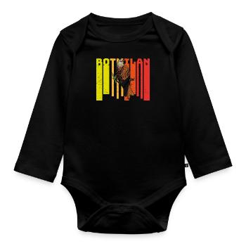 Greifvogel Rotmilan Vogel Beobachten Wald - Baby Bio-Langarm-Body - Schwarz - Vorne