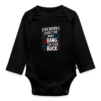 Pyrotechniker Feuerwerk Pyrotechnik - Baby Bio-Langarm-Body - Schwarz - Vorne