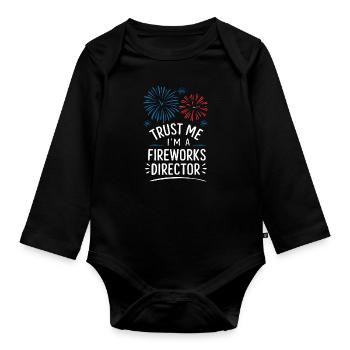Pyrotechniker Feuerwerk Pyrotechnik - Baby Bio-Langarm-Body - Schwarz - Vorne