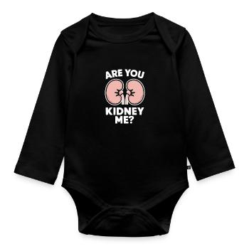 Donneur de rein Donneur d’organe de rein - Body Bébé bio manches longues - noir - Devant