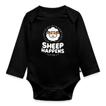 Sheep Sheep Farmer Lamb Farmer - Organic Longsleeve Baby Bodysuit - black - Front