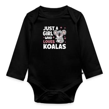 Koala Koala Koala Ours Koala Animal - Body Bébé bio manches longues - noir - Devant