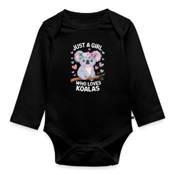 Koala Koala Koala Ours Koala Animal - Body Bébé bio manches longues - noir - Devant