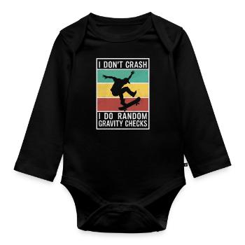 Skateboarding Skater Skateboard Skateboarder - Organic Longsleeve Baby Bodysuit - black - Front