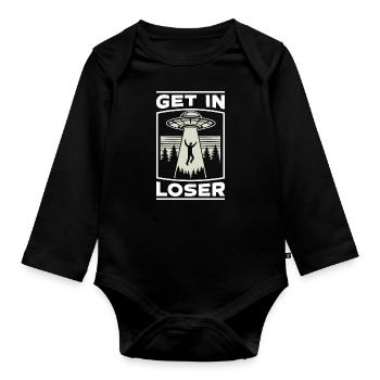 Alien UFO Aliens Außerirdischer - Organic Longsleeve Baby Bodysuit - black - Front
