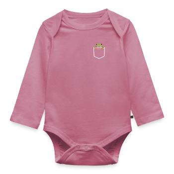Frog Toad - Organic Longsleeve Baby Bodysuit - mauve - Front