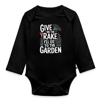 Gardener Garden Plants Gardening - Organic Longsleeve Baby Bodysuit - black - Front