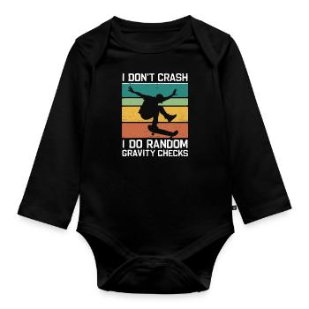 Skateboarding Skater Skateboard Skateboarder - Organic Longsleeve Baby Bodysuit - black - Front