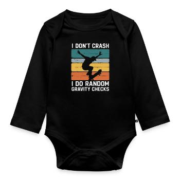 Skateboarding Skater Skateboard Skateboarder - Organic Longsleeve Baby Bodysuit - black - Front