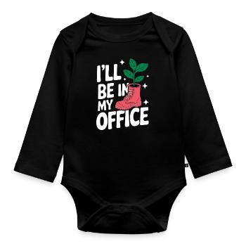 Gardener Garden Plants Gardening - Organic Longsleeve Baby Bodysuit - black - Front