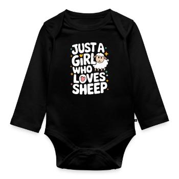 Sheep Sheep Farmer Lamb Farmer - Organic Longsleeve Baby Bodysuit - black - Front
