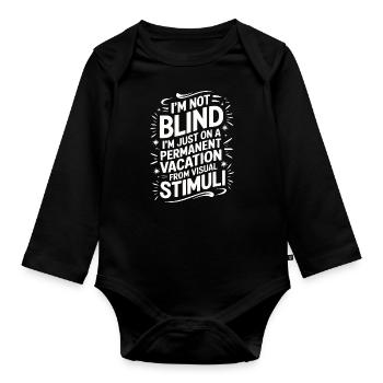 Blinde Blindheit Sehbehinderte Menschen - Baby Bio-Langarm-Body - Schwarz - Vorne