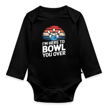 Bowling Bowler Pin Ball Bowling Ball - Body Bébé bio manches longues - noir - Devant