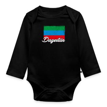 Dagestanisch Flagge Dagestan Adler Urlaub - Baby Bio-Langarm-Body - Schwarz - Vorne