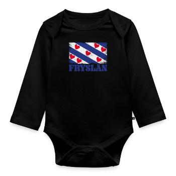Holzschuh Niederlande National Königstag - Baby Bio-Langarm-Body - Schwarz - Vorne