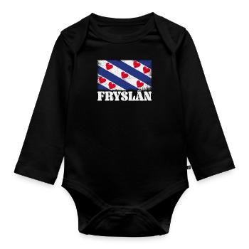 Holzschuh Niederlande National Königstag - Baby Bio-Langarm-Body - Schwarz - Vorne