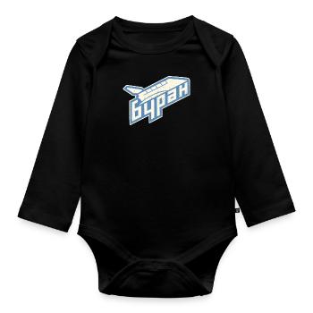 Buran USSR Sowjetisch Russland Kosmos - Baby Bio-Langarm-Body - Schwarz - Vorne